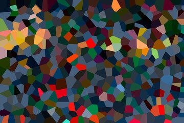 Colourful saturated mosaic with accent on blue, red and yellow
