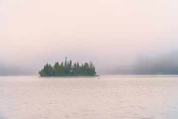 Foggy Morning, Lake Desor, Isle Royale National Park, Michigan.