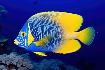 Fototapeta na wymiar Beautiful angelfish in the ocean.