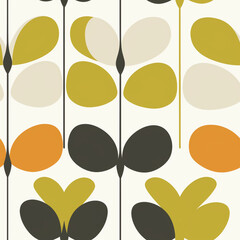 Seamless pattern with abstract leaves. Clean and simple graphic art based on plant motifs. These patterns are made repetitive with a limited choice of colors.
