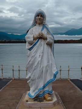 Pabillonis, ITALY - May 19th, 2023 Mother Teresa of Calcutta statue
