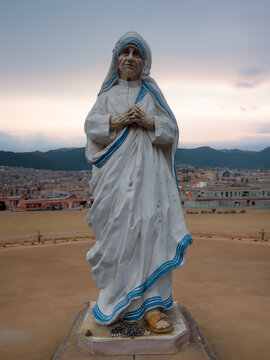 Pabillonis, ITALY - May 19th, 2023 Mother Teresa of Calcutta statue
