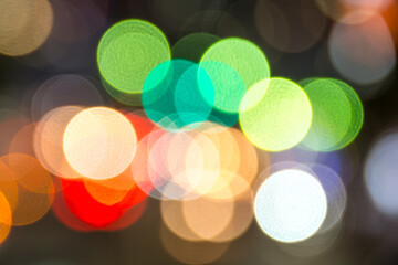 Bokeh effect with traffic light by night, Tokyo, Japan