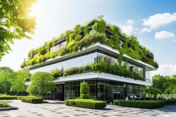 Fototapeta na wymiar Office building with green environment.