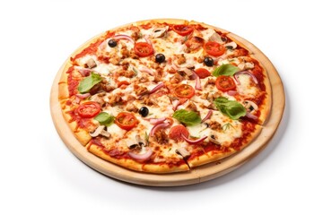 Pizza isolated on white background.