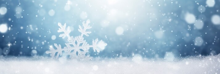 Fototapeta premium Snowflake on snow.Winter holidays background.