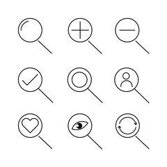 Set Magnifier, search  Related Line Icons.