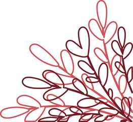 Hand Drawn Outline Plant Corner Border