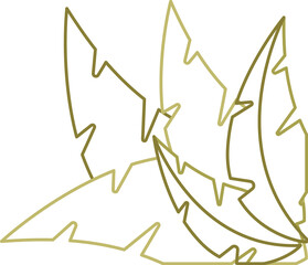 Hand Drawn Outline Plant Corner Border