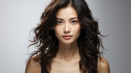 Fototapeta premium Beautiful Face Young Adult Asian Woman , Background Image , Beautiful Women, Hd
