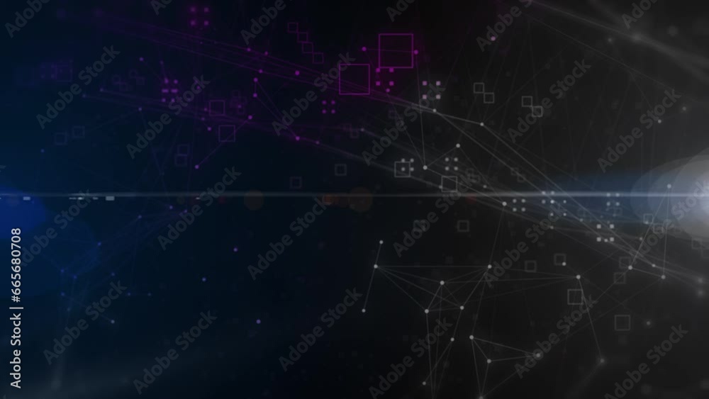 Poster White Line  Abstract Technology Digital Polygon Plexus Communication Network Concept On Tritone Color Background. Data Connection Structure Transfer Moving 4K Loop Motion