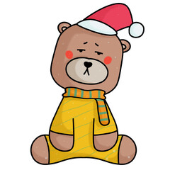teddy bear with christmas hat