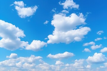 Naklejka na ściany i meble Blue sky background with tiny clouds wallpaper