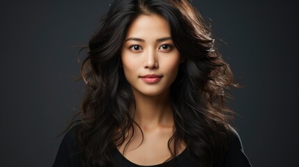 Fototapeta premium Young Chinese Woman Isolated White Background Happy , Background Image , Beautiful Women, Hd