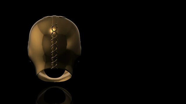 Golden Mexican Wrestling Mask turns on itself - loop animation