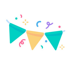 Bunting party. colorful paper For decoration at birthday parties