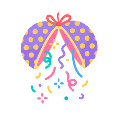 paper balls at parties with confetti exploding as a birthday surprise