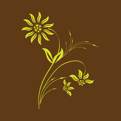 Floral vector, clip art, and symbol. Flat design of  floral concept and simple design