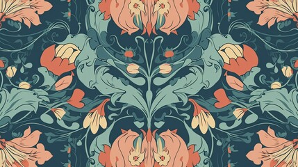 2D flat wallpaper pattern by William maori 