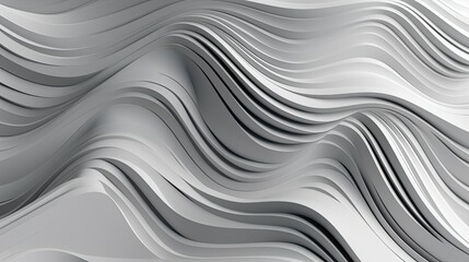 3D illustration of white seamless pattern waves