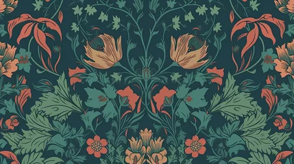 Meubelstickers 2D flat wallpaper pattern by William maori  © Waqas