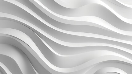 3D illustration of white seamless pattern waves