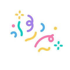 colorful confetti that shoots out from the party base for birthday surprise