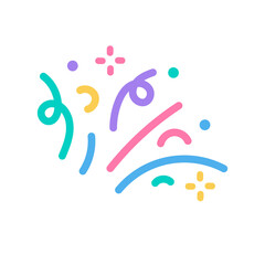 colorful confetti that shoots out from the party base for birthday surprise