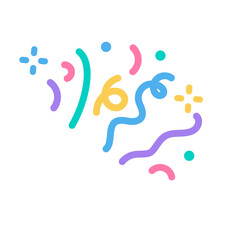 colorful confetti that shoots out from the party base for birthday surprise