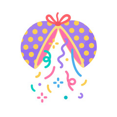 paper balls at parties with confetti exploding as a birthday surprise