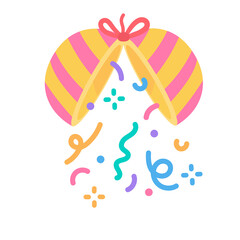 paper balls at parties with confetti exploding as a birthday surprise