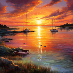 A sunset over the bay is a breathtaking natural spectacle that captivates the senses and stirs the soul.