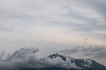 Cloudy sky on mountain tops