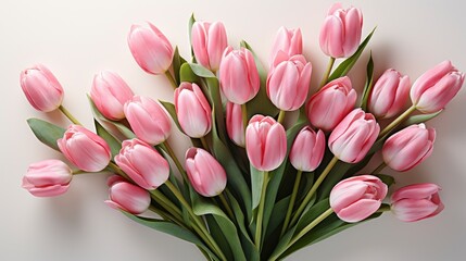 Flat Lay Pink White Tulipsphotorealistic , Background Image , Beautiful Women, Hd