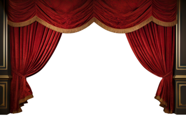 Red stage curtains cut out