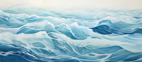 Blue ocean waves as wallpaper illustration 