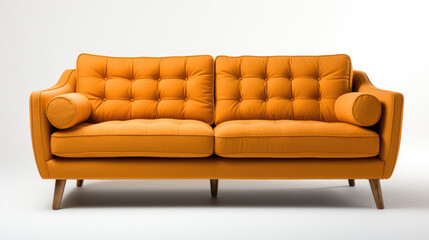 Fototapeta premium Sleek, contemporary sofa in a minimalist setting, embodying elegance and comfort for modern living spaces