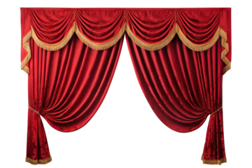 Red stage curtains cut out
