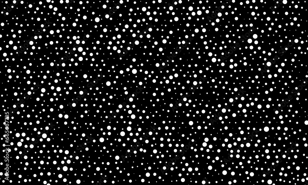 Poster Abstract background with differents white dots like falling snow or snowflakes. Seamless background.