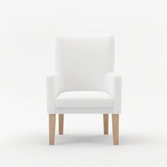 White Upholstered Chair Mockup - Ideal for Home Decor and Furniture Design Presentation