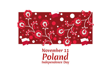 November 11, Happy Independence Day of Poland vector illustration. Suitable for greeting card, poster and banner.