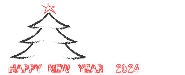 Christmas tree and happy new year text.
new year idea.