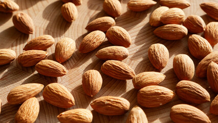 Almonds close up. Healthy food