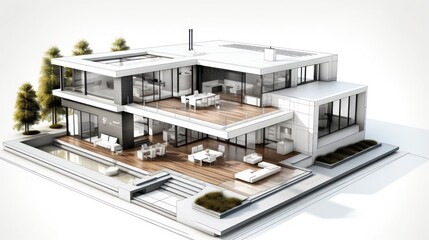 3d render of a modern house