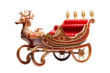 Sleigh christmas isolated on transparent background.