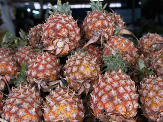 Delicious pineapples sold in abundance at the local market