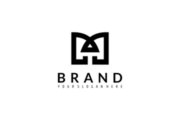Letter M logo design. Linear creative monogram symbol.