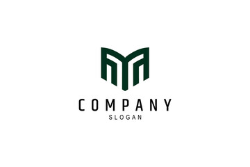 M Letter Logo Design Vector Illustration Monogram Icon.
