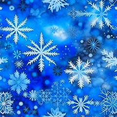 Naklejka na ściany i meble background winter blue snowflake