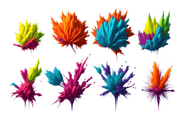 set of colorful flowers